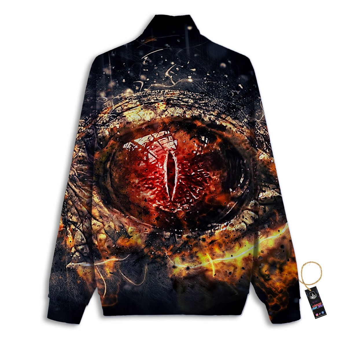 Dragon Red Eye Fire Print Track Jacket-grizzshop