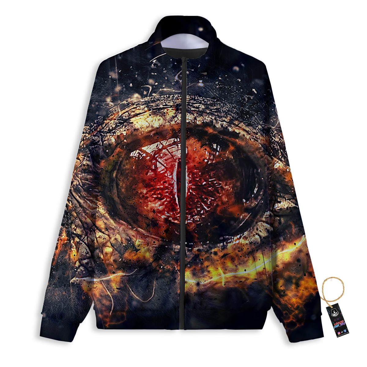 Dragon Red Eye Fire Print Track Jacket-grizzshop
