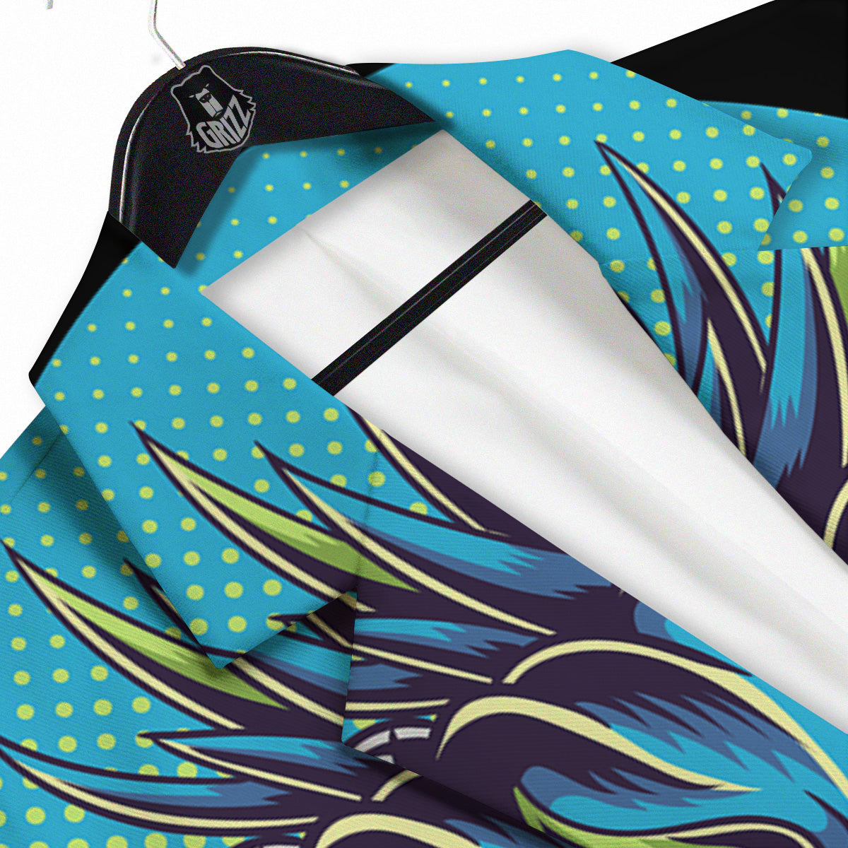Dragon Tattoo Blue Japanese Print Men's Sport Coat-grizzshop