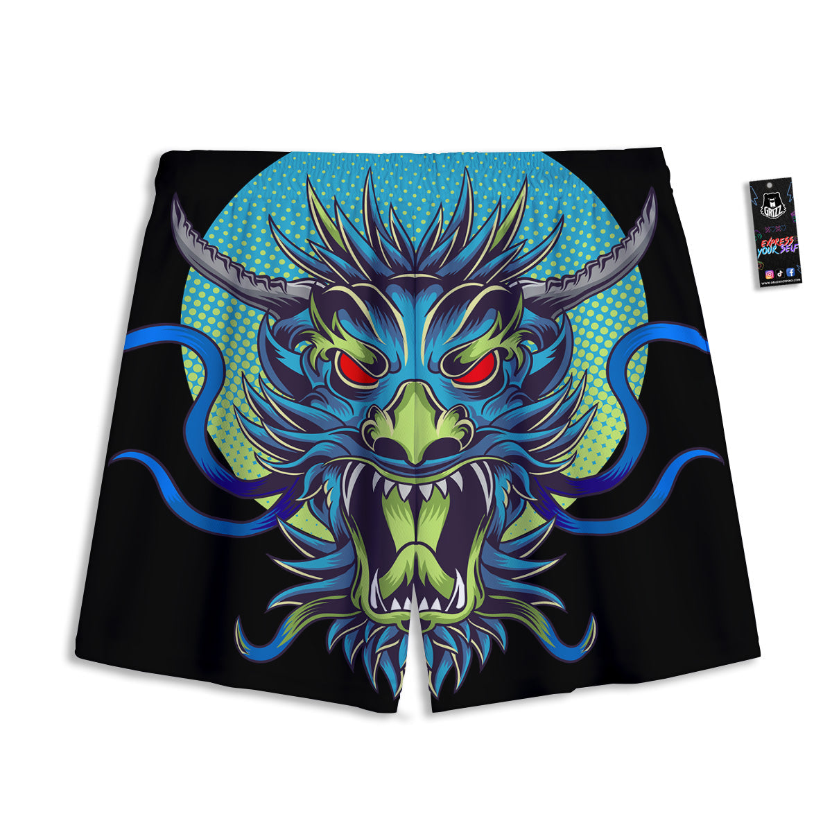 Feather Embroidery Peacock Print Mesh Shorts