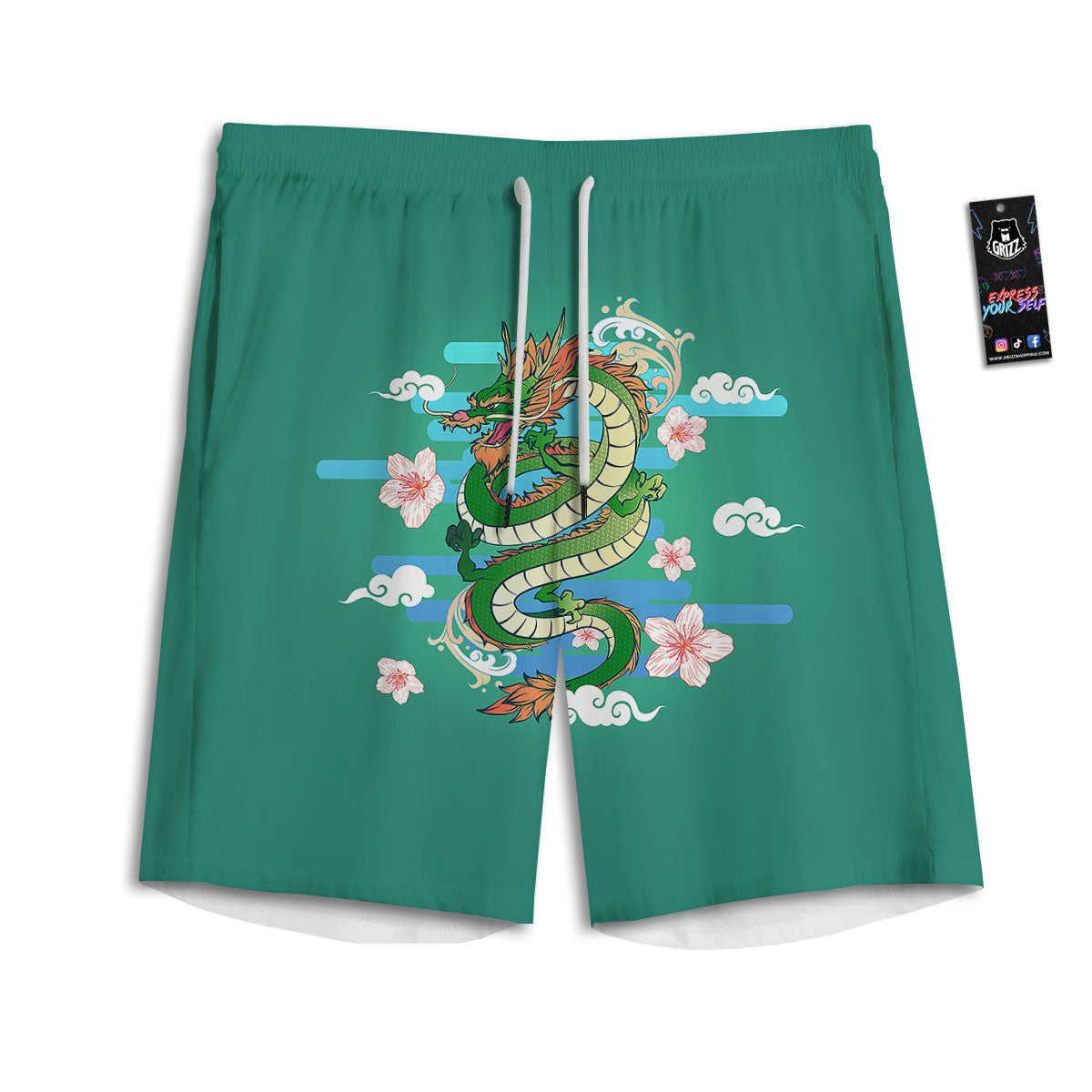 Eagle Totem Native American Print Men's Athletic Shorts