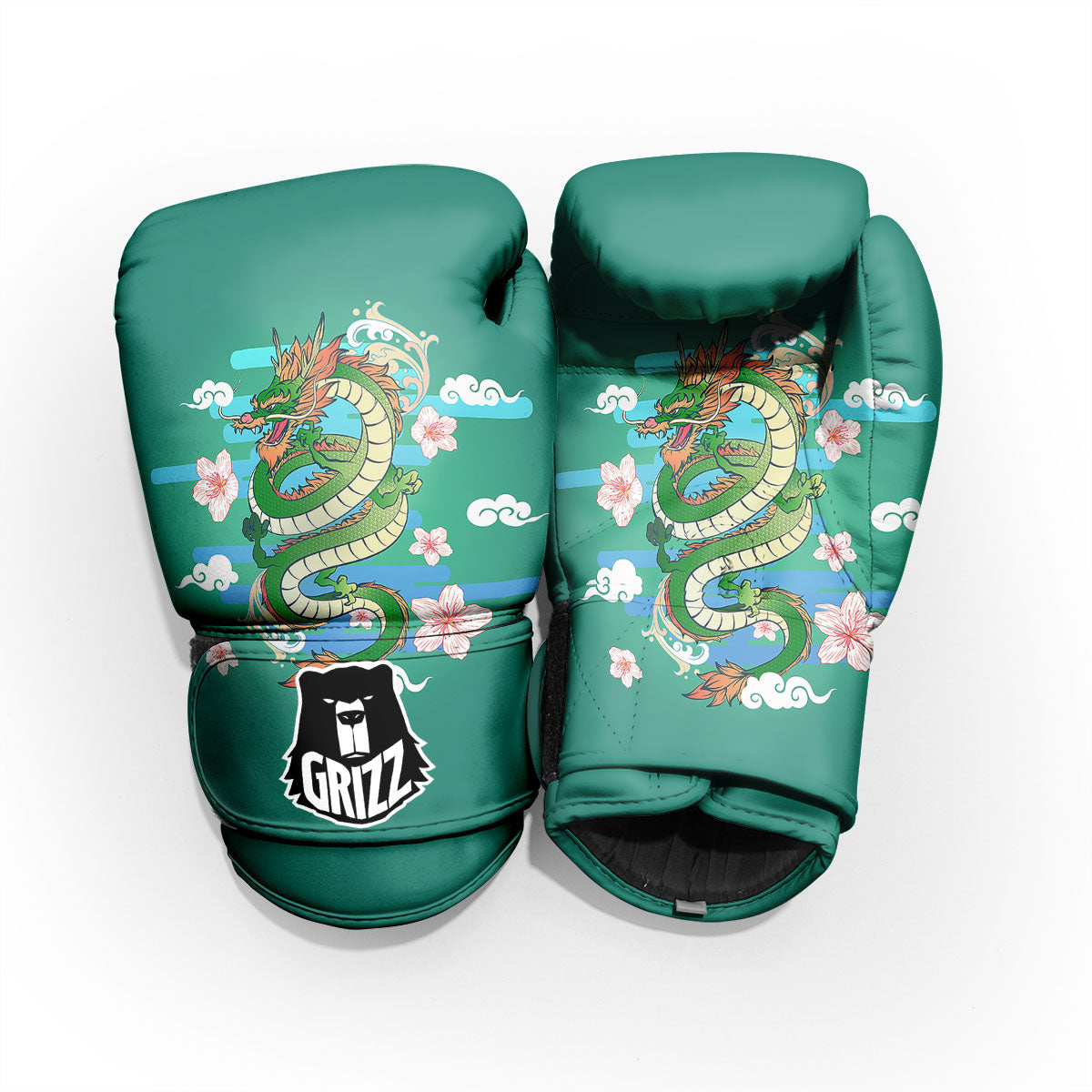 Dragon Tattoo Green Japanese Print Pro Boxing Glove