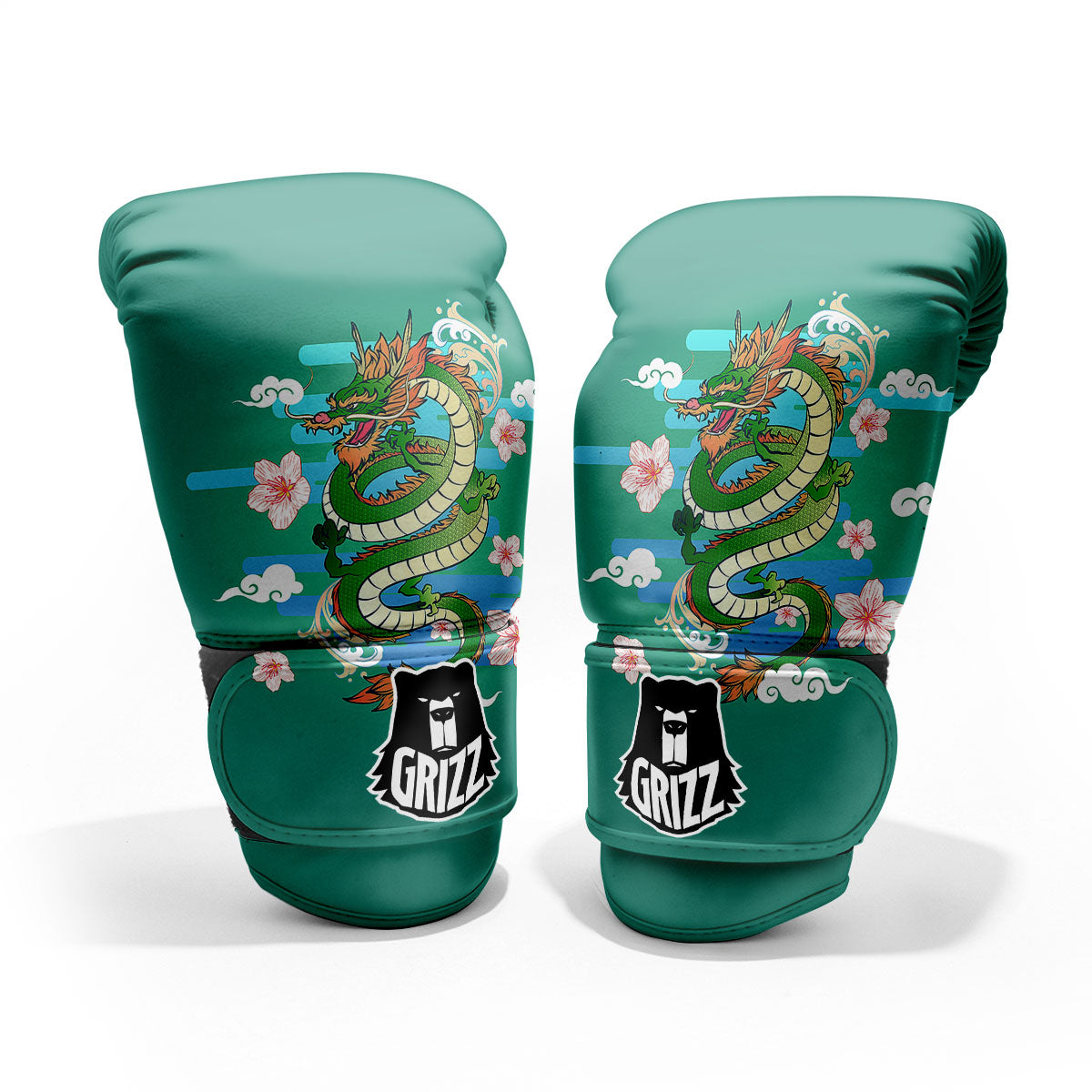 Dragon Tattoo Green Japanese Print Pro Boxing Glove