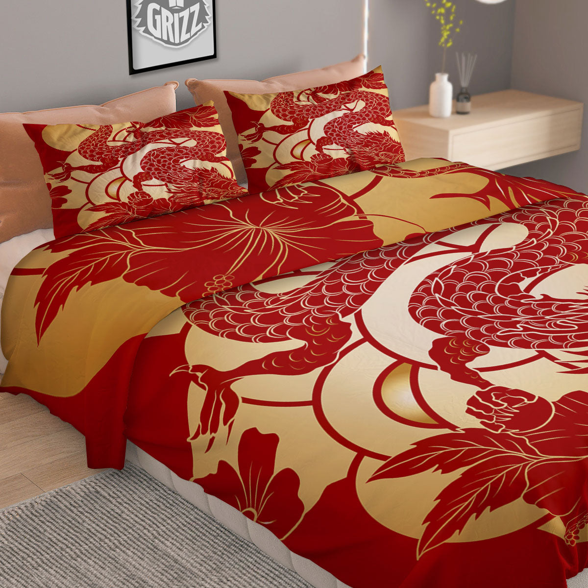 Decorations Christmas Vintage Print Pattern Duvet Cover Bedding Set