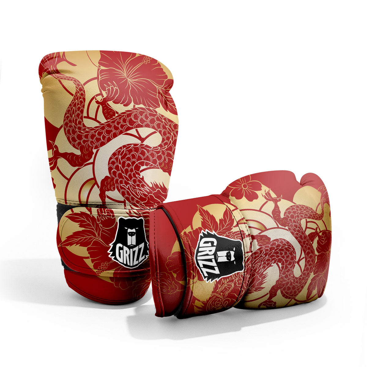 Dragon Tattoo Red Japanese Print Pro Boxing Glove