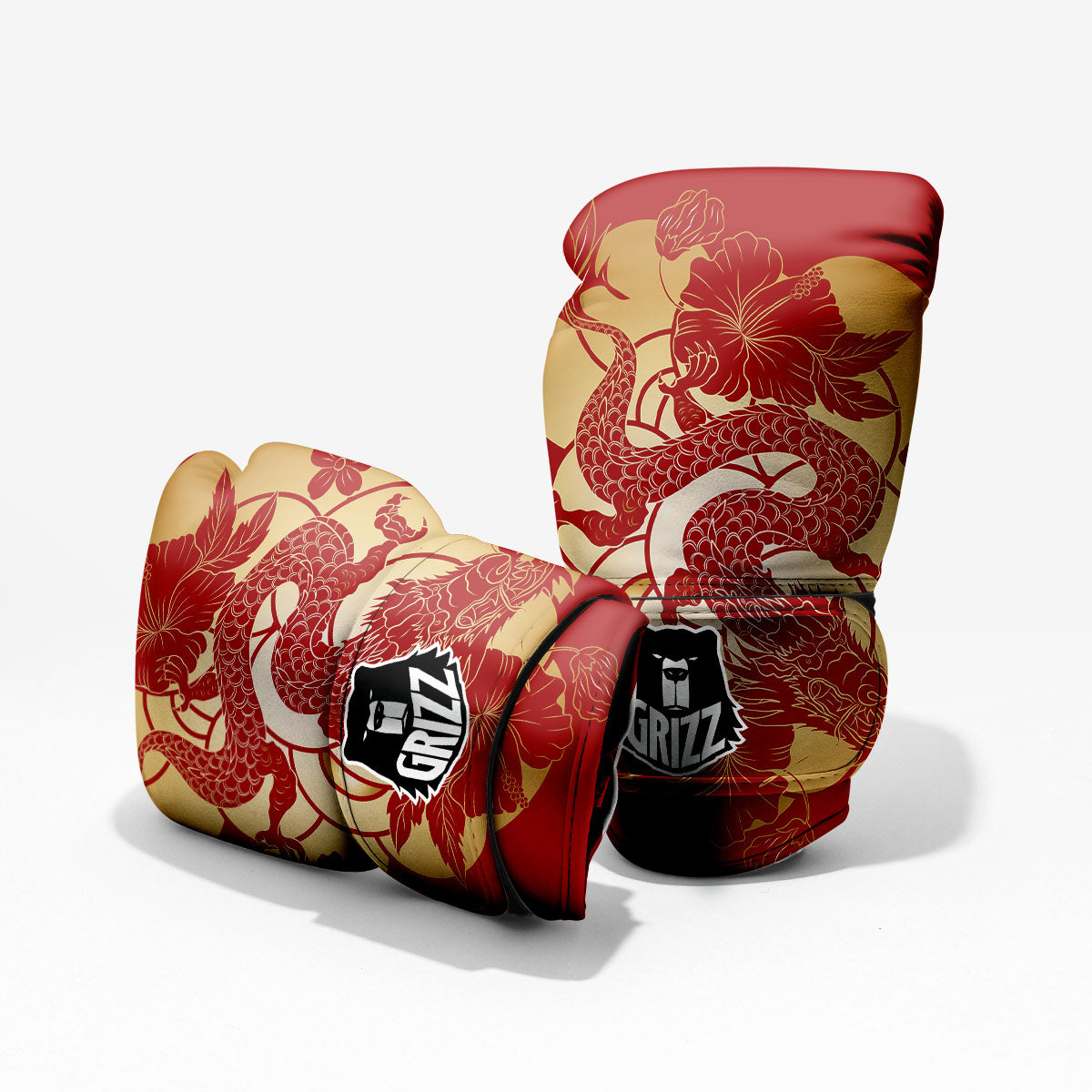 Dragon Tattoo Red Japanese Print Pro Boxing Glove
