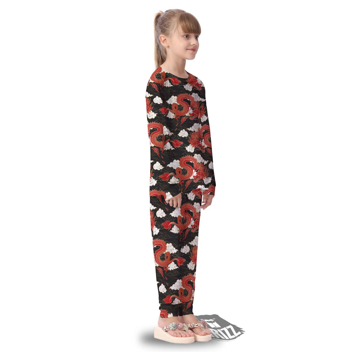 Dragon Traditional Chinese Print Pattern Kid's Pajamas-grizzshop