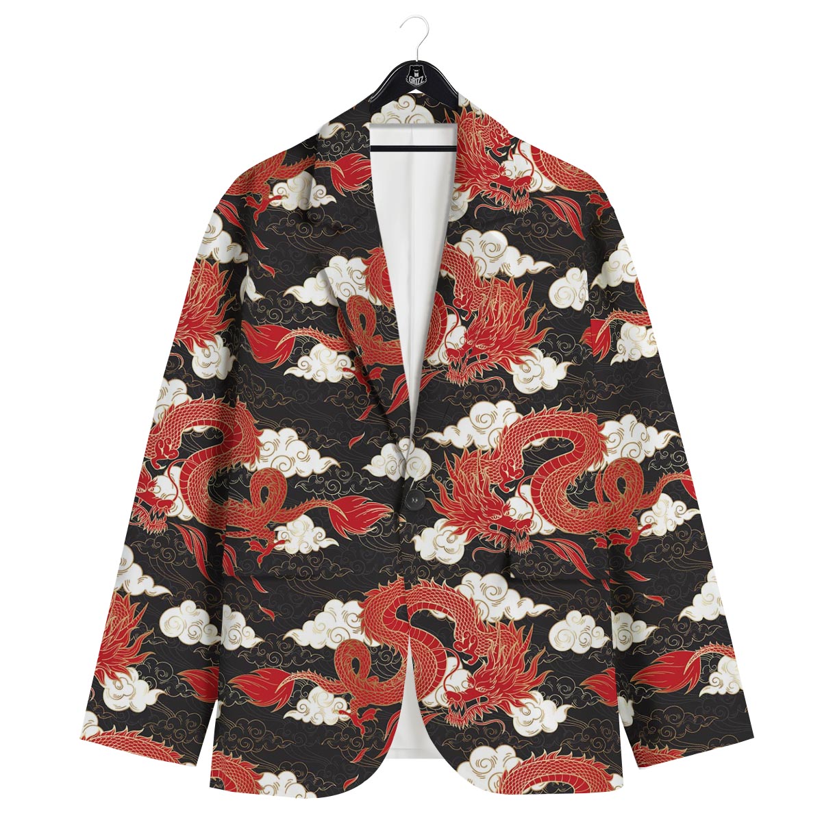 Dragon Traditional Chinese Print Pattern Men's Sport Coat-grizzshop