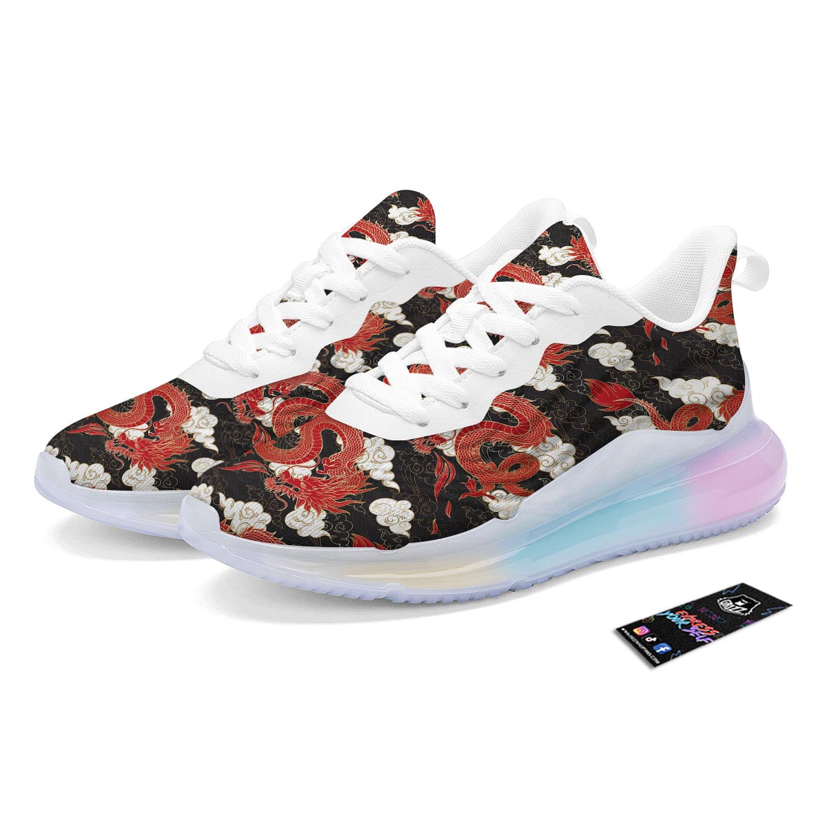 Dragon Traditional Chinese Print Pattern Running Sneakers-grizzshop