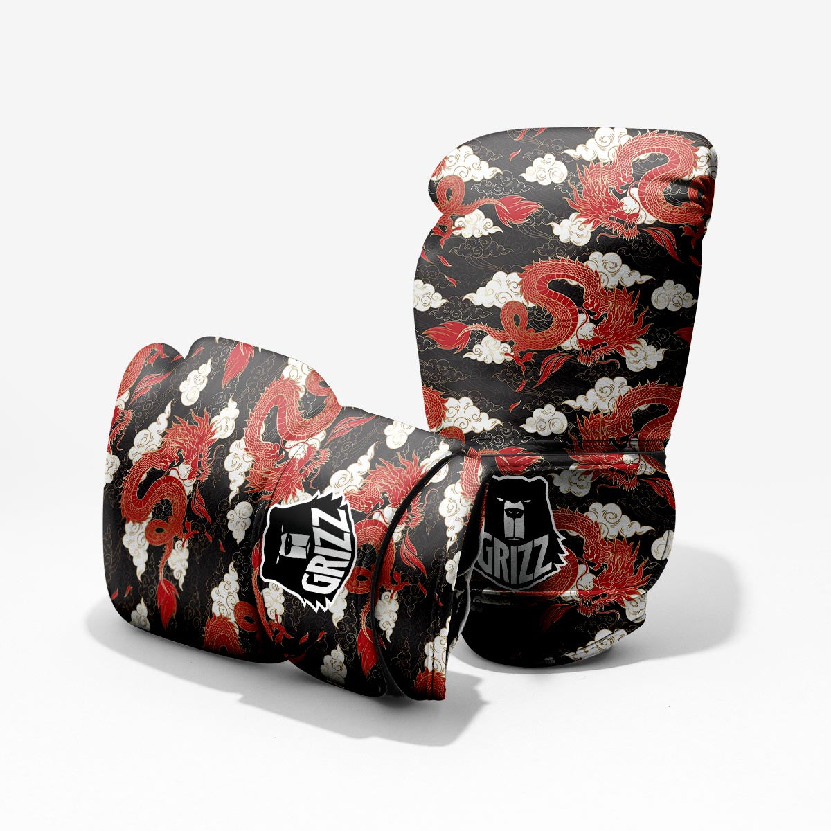 Dragon Traditional Chinese Print Pattern Pro Boxing Glove