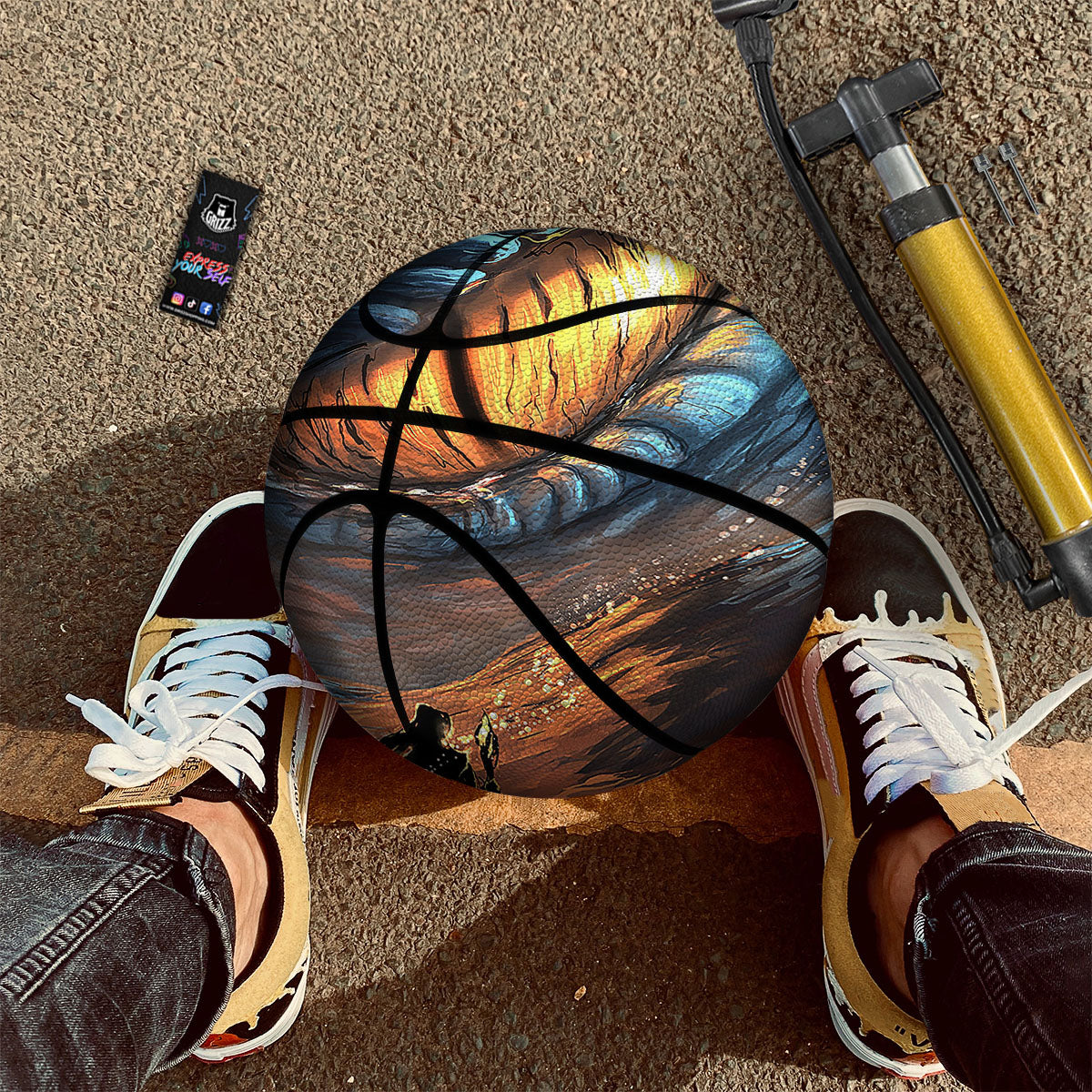 Dragon Eyes Watercolor Print Basketball