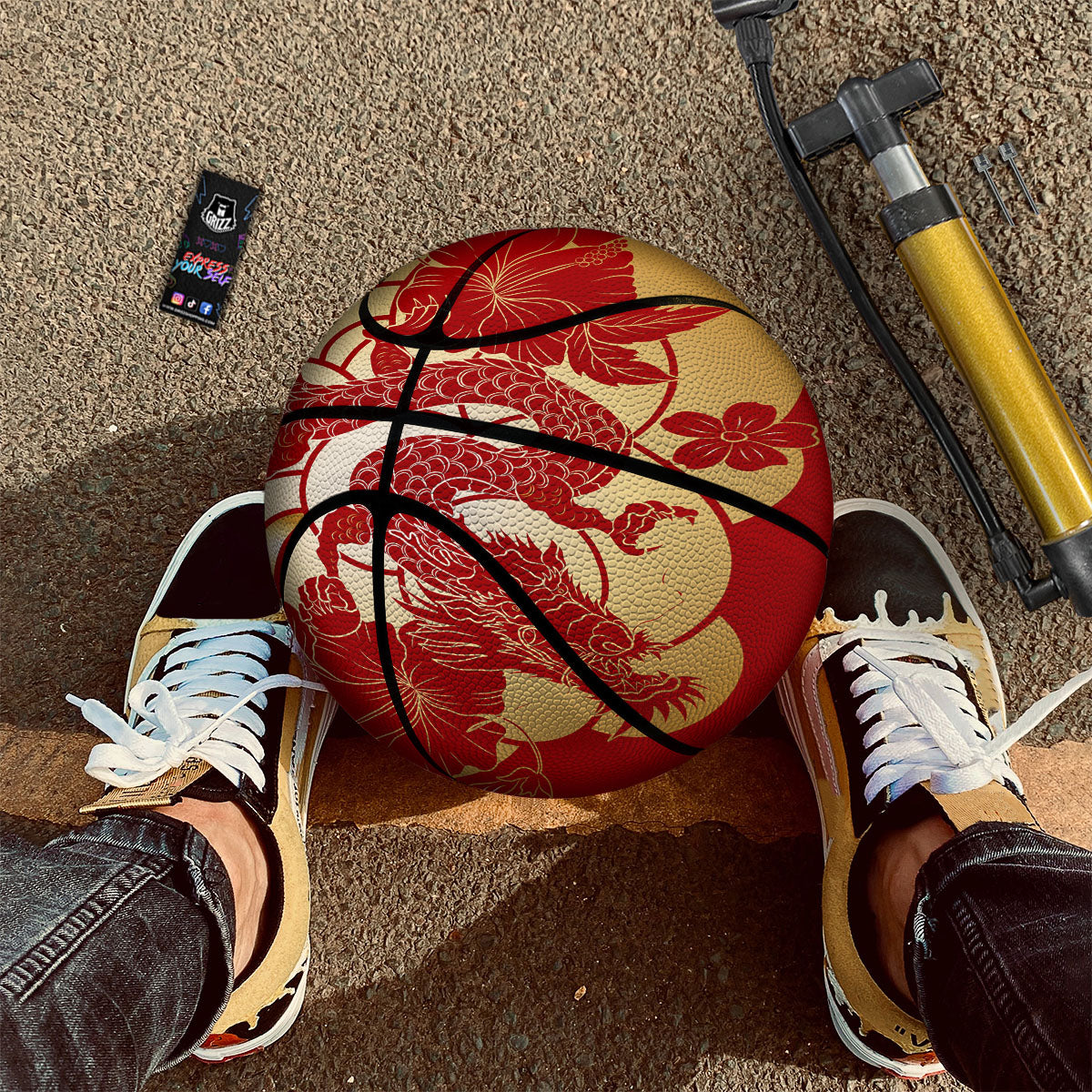 Denim Jeans X Cross Print Pattern Basketball