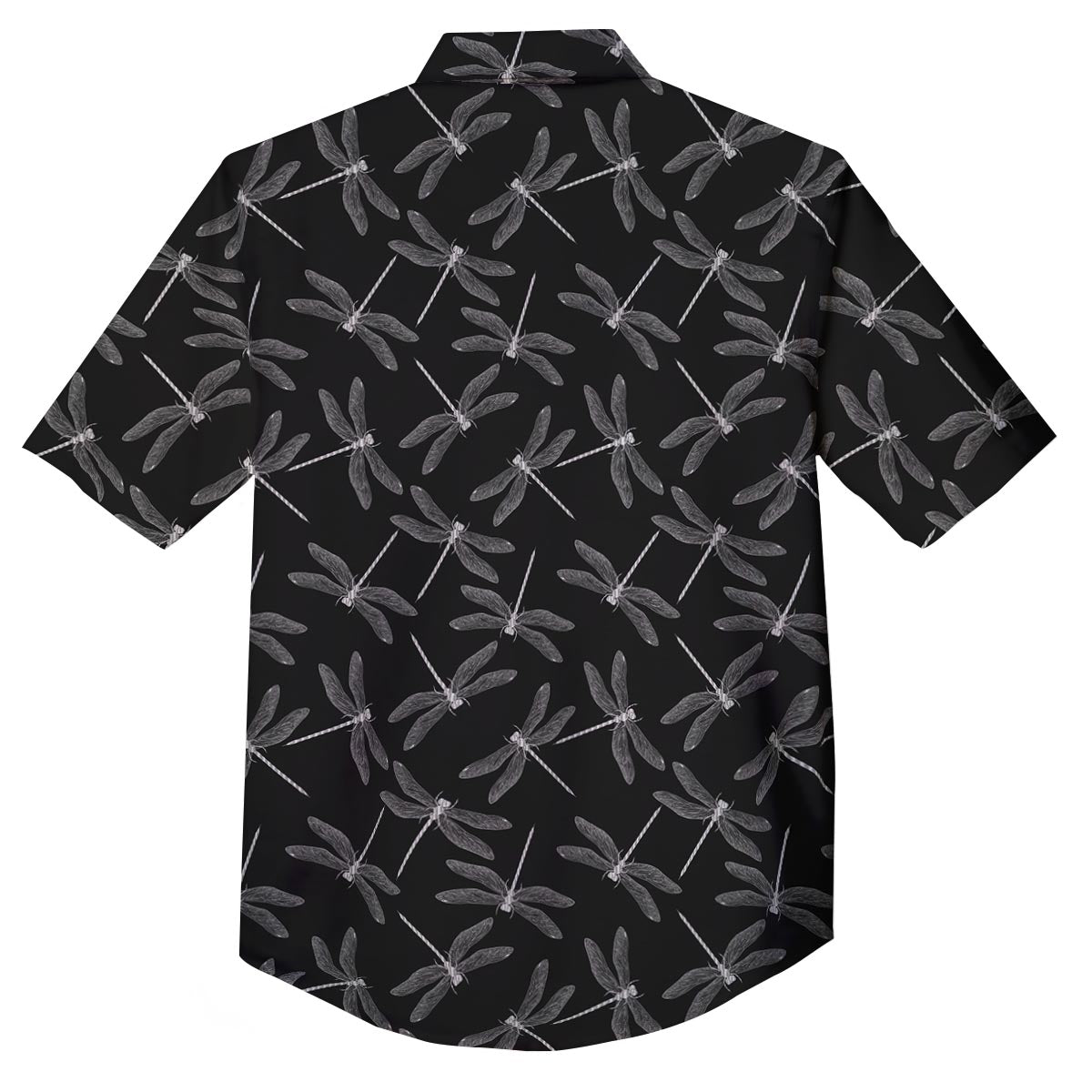 Dragonfly Black Print Pattern Button Up Shirt-grizzshop