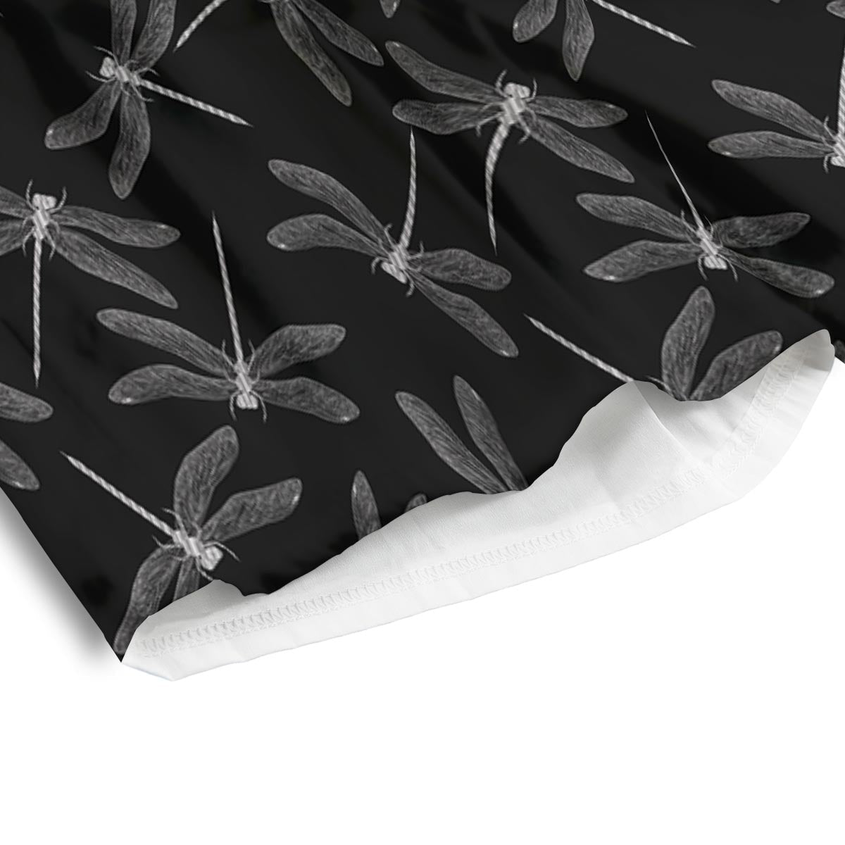 Dragonfly Black Print Pattern Men's Athletic Shorts