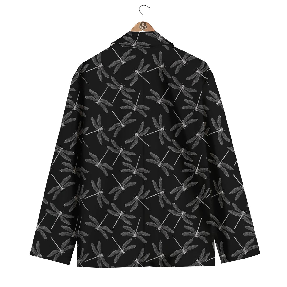 Dragonfly Black Print Pattern Men's Blazer-grizzshop
