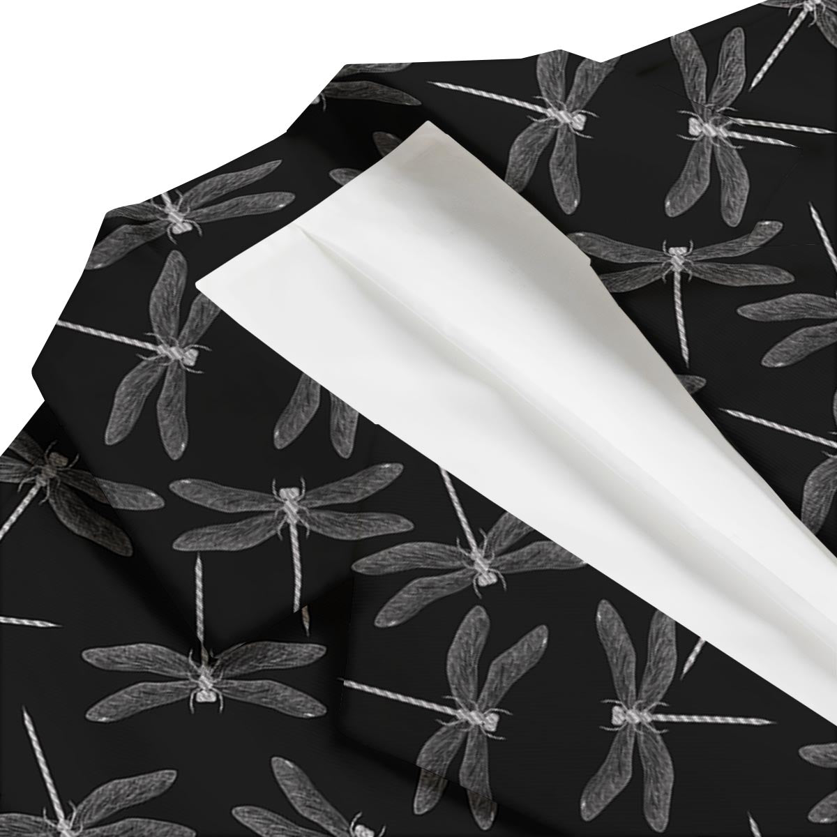 Dragonfly Black Print Pattern Men's Blazer-grizzshop