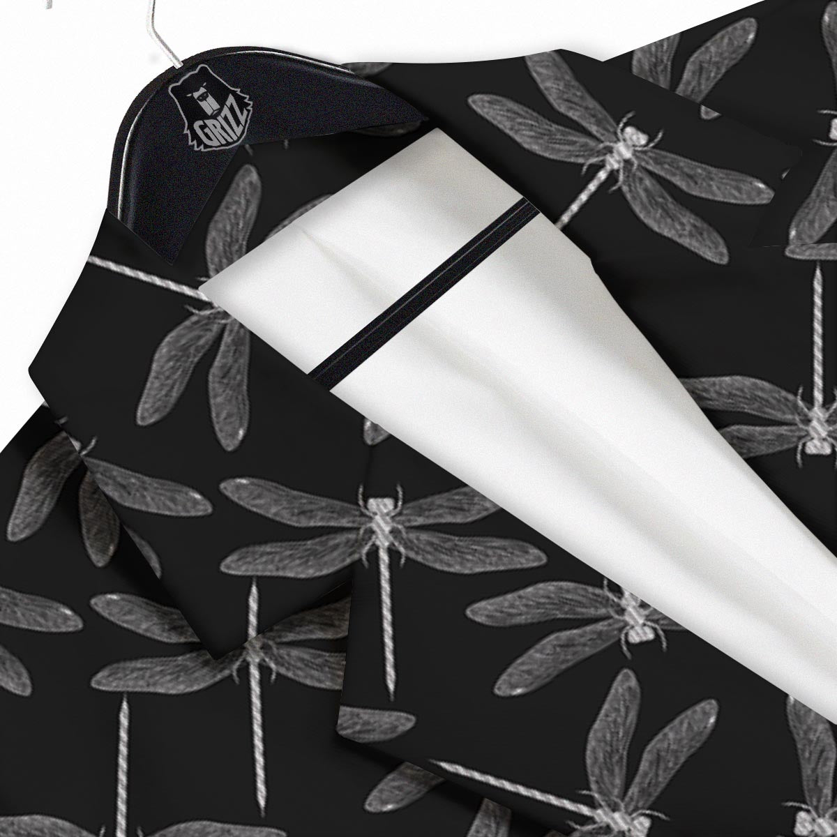 Dragonfly Black Print Pattern Men's Sport Coat-grizzshop