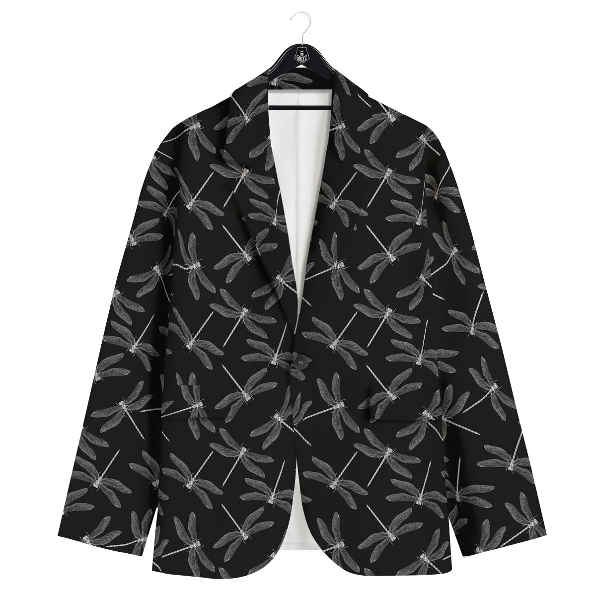 Dragonfly Black Print Pattern Men's Sport Coat-grizzshop