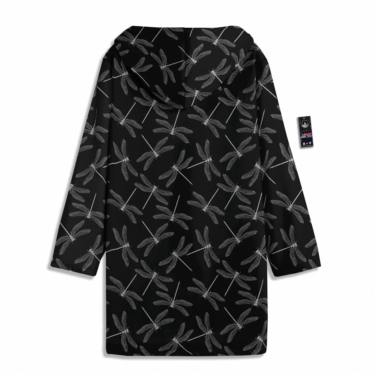 Dragonfly Black Print Pattern Men's Windbreaker Jacket-grizzshop
