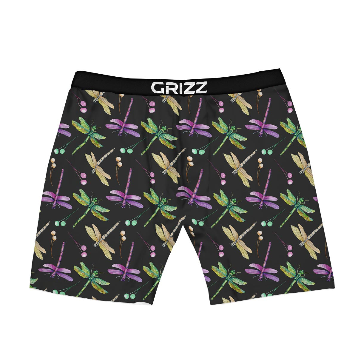 Dragonfly Black Purple And Teal Print Pattern Boxer Briefs-grizzshop