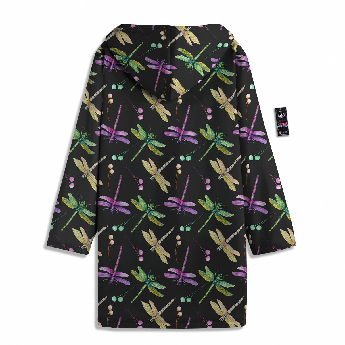 Dragonfly Black Purple And Teal Print Pattern Men's Windbreaker Jacket-grizzshop