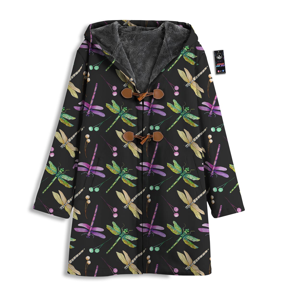 Dragonfly Black Purple And Teal Print Pattern Men's Windbreaker Jacket-grizzshop