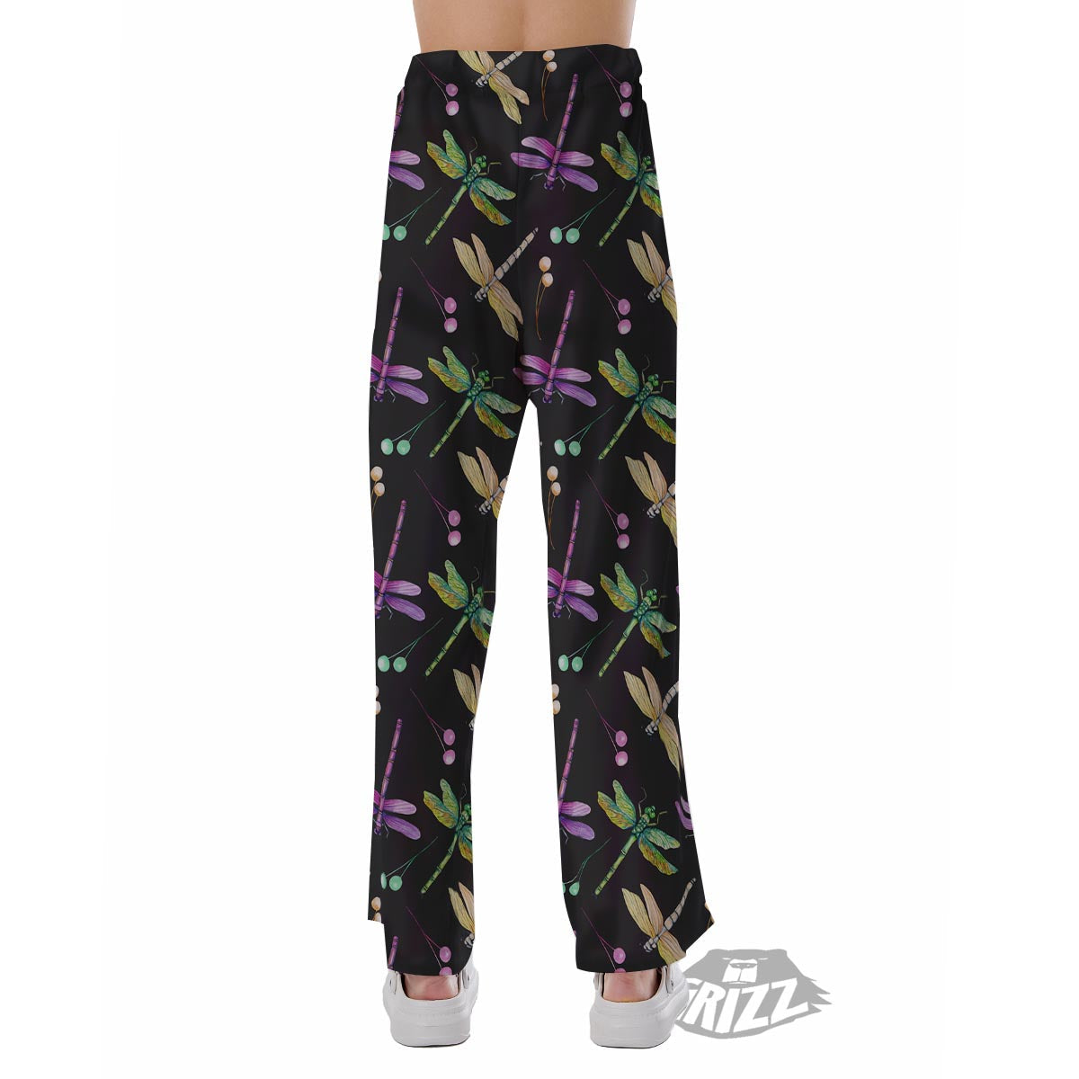 Dragonfly Black Purple And Teal Print Pattern Pajama Pants-grizzshop