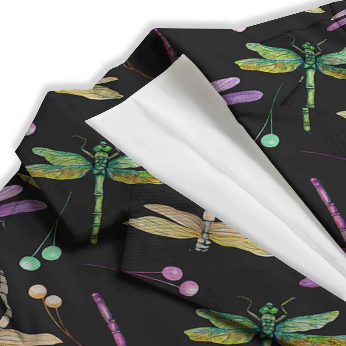 Dragonfly Black Purple And Teal Print Pattern Women's Blazer-grizzshop