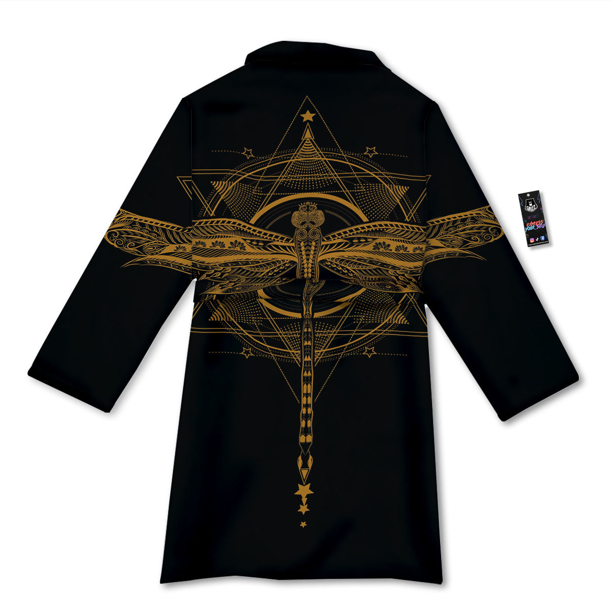 Dragonfly Boho Gold Print Bathrobe-grizzshop