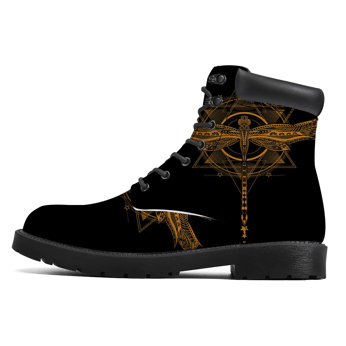 Dragonfly Boho Gold Print Boots-grizzshop