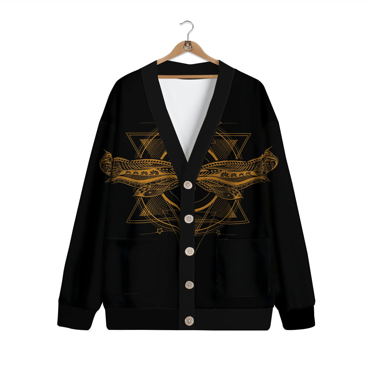 Dragonfly Boho Gold Print Cardigan-grizzshop