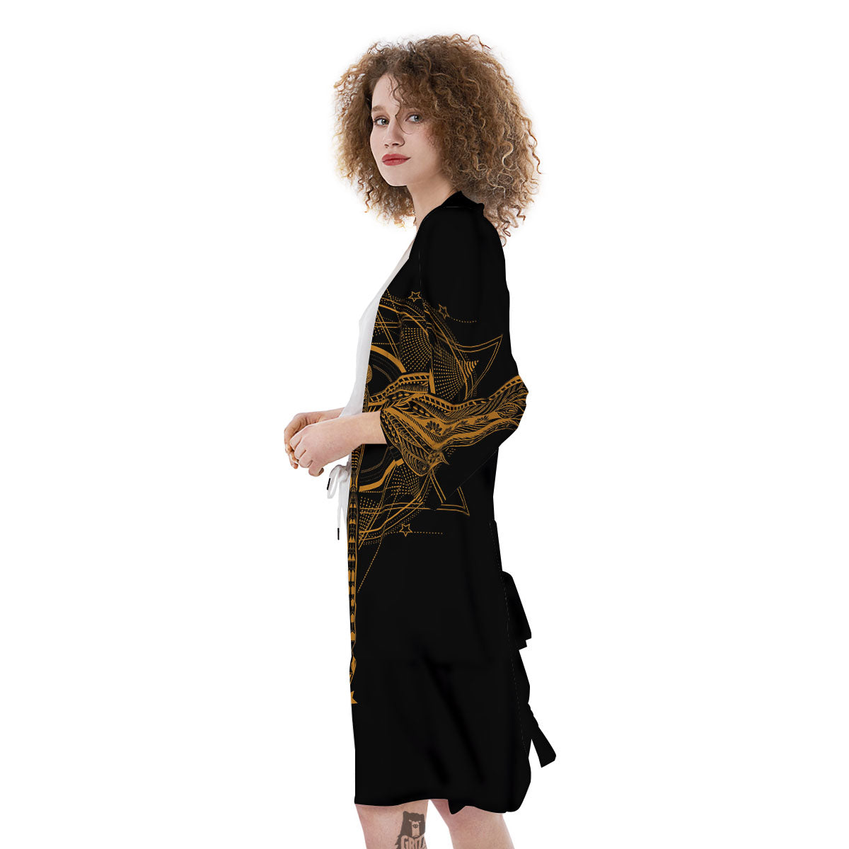 Dragonfly Boho Gold Print Kimono-grizzshop
