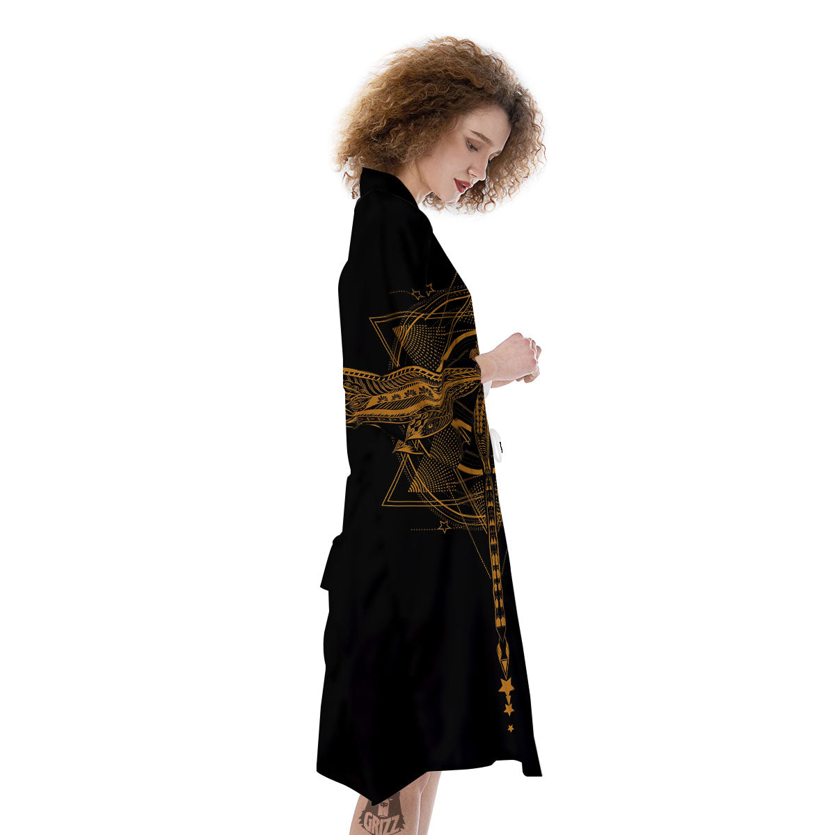 Dragonfly Boho Gold Print Kimono-grizzshop