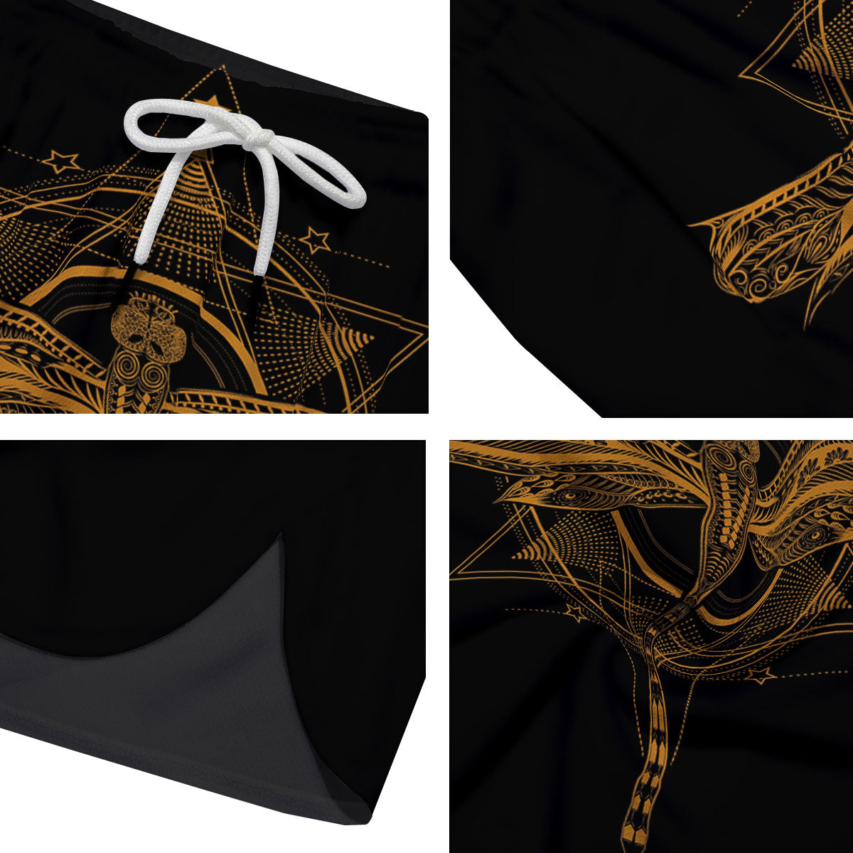 Dragonfly Boho Gold Print Men's Running Shorts-grizzshop