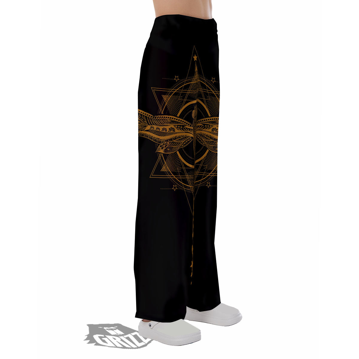 Dragonfly Boho Gold Print Pajama Pants-grizzshop
