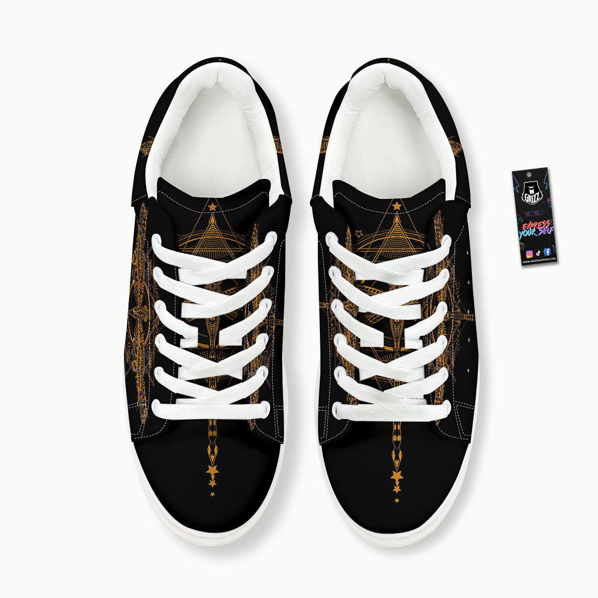 Dragonfly Boho Gold Print Platform Shoes-grizzshop