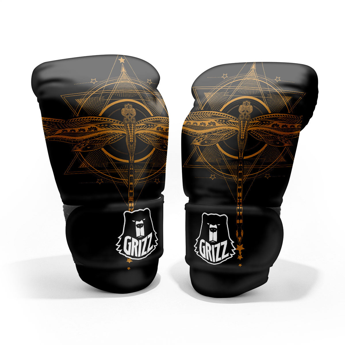Dragonfly Boho Gold Print Pro Boxing Glove
