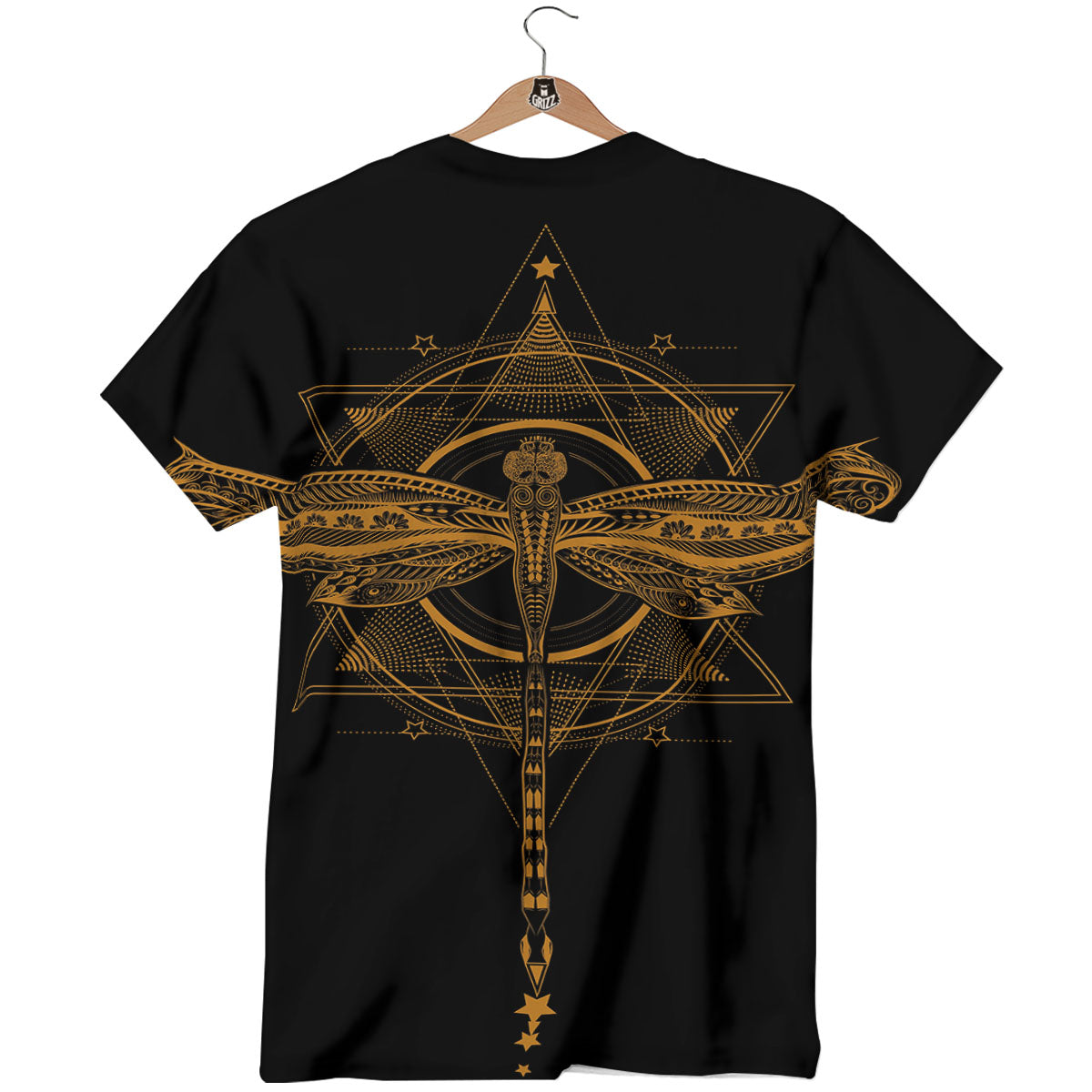 Dragonfly Boho Gold Print T-Shirt-grizzshop