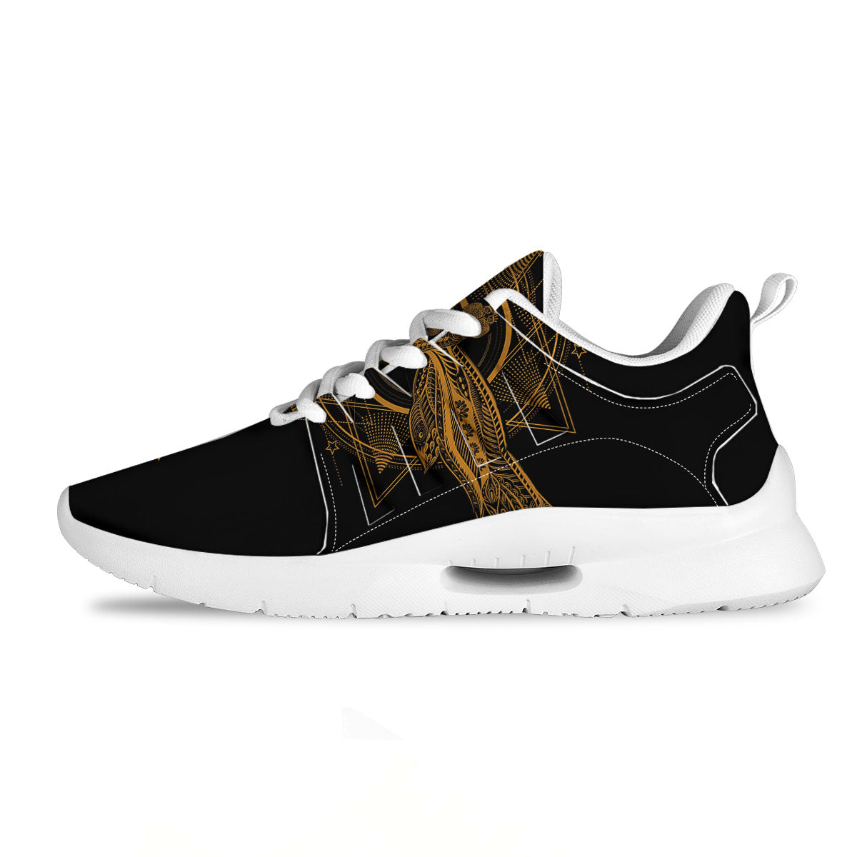 Dragonfly Boho Gold Print Tennis Shoes-grizzshop