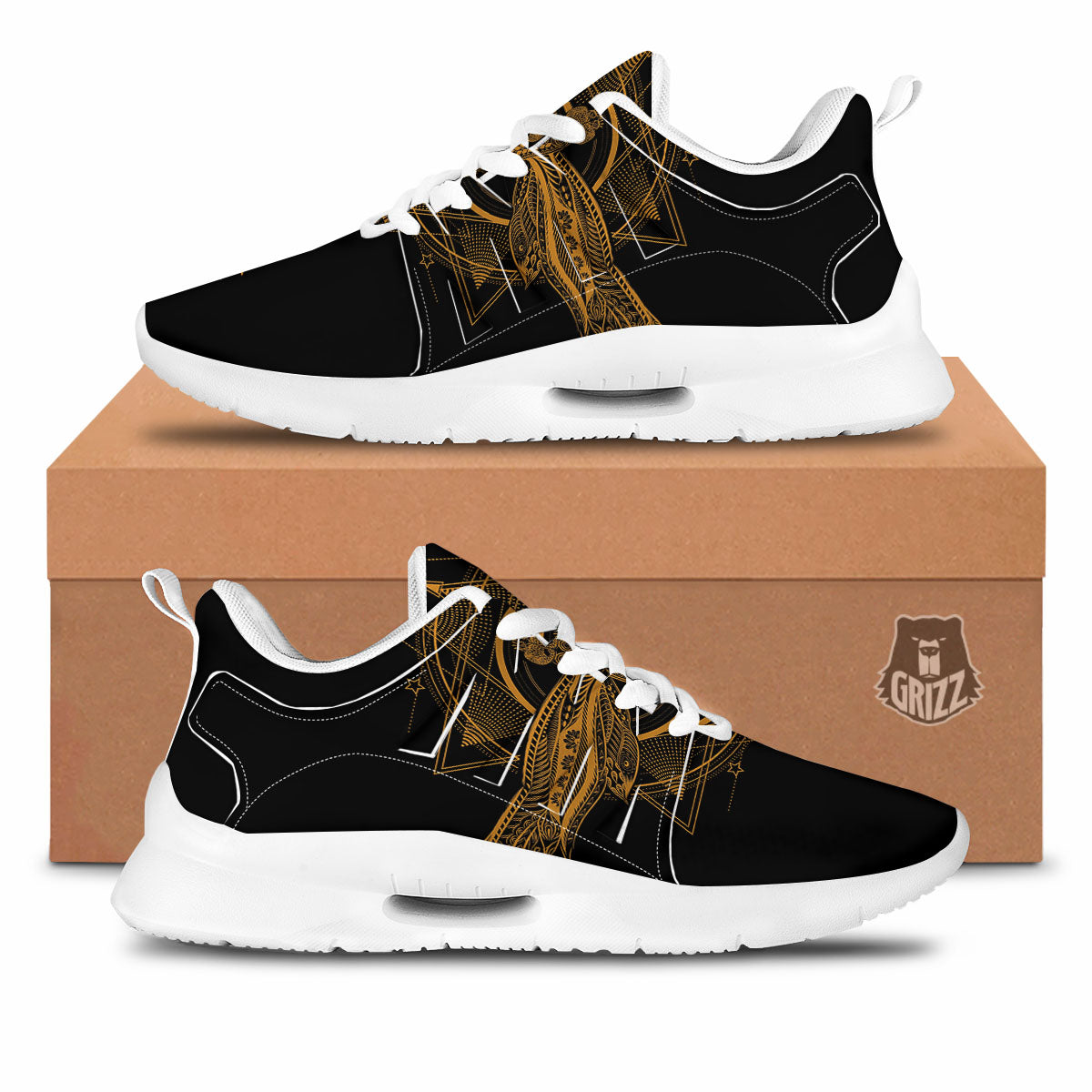 Dragonfly Boho Gold Print Tennis Shoes-grizzshop