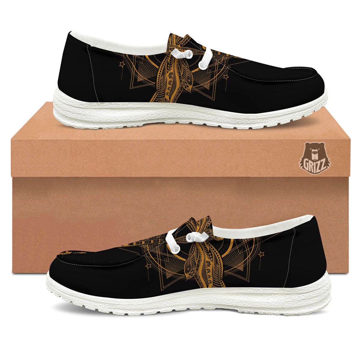 Dragonfly Boho Gold Print White Loafers-grizzshop