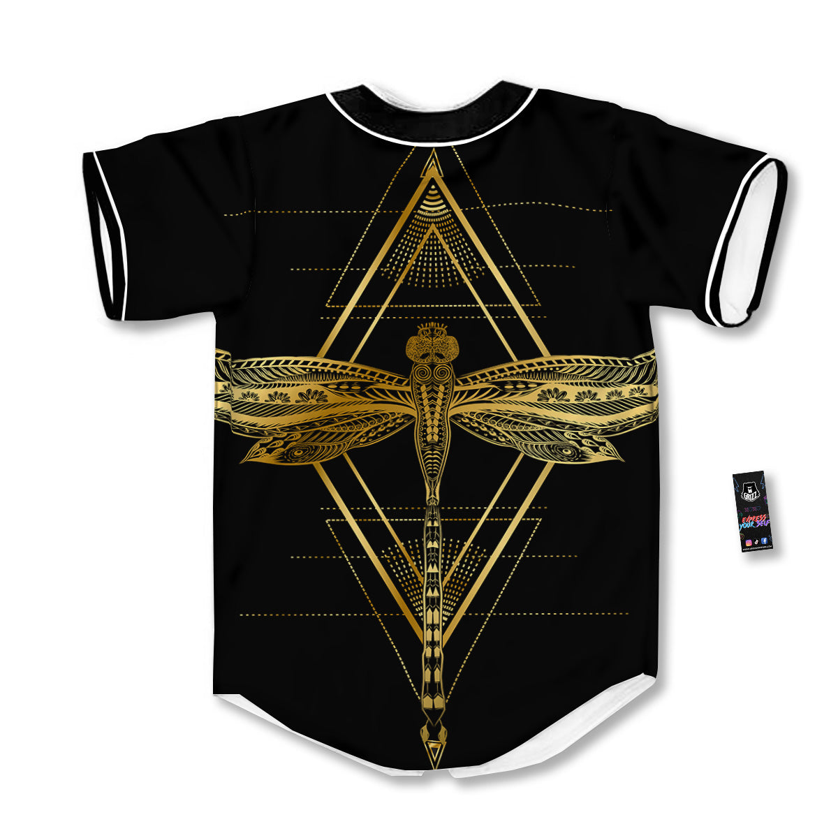 Dragonfly Boho Spiritual Print Baseball Jersey-grizzshop
