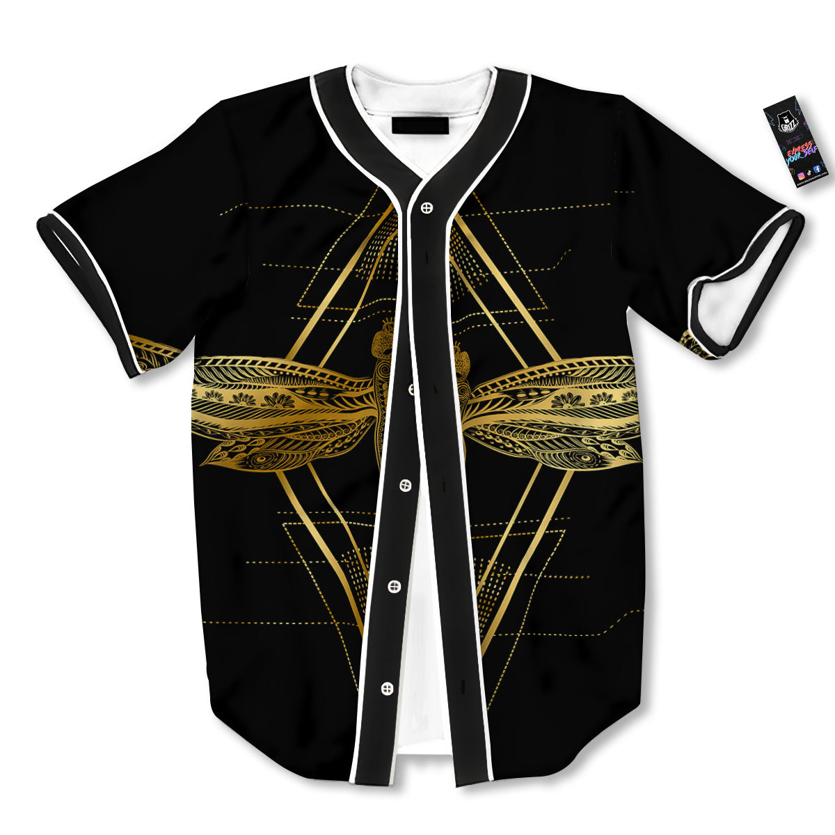Dragonfly Boho Spiritual Print Baseball Jersey-grizzshop
