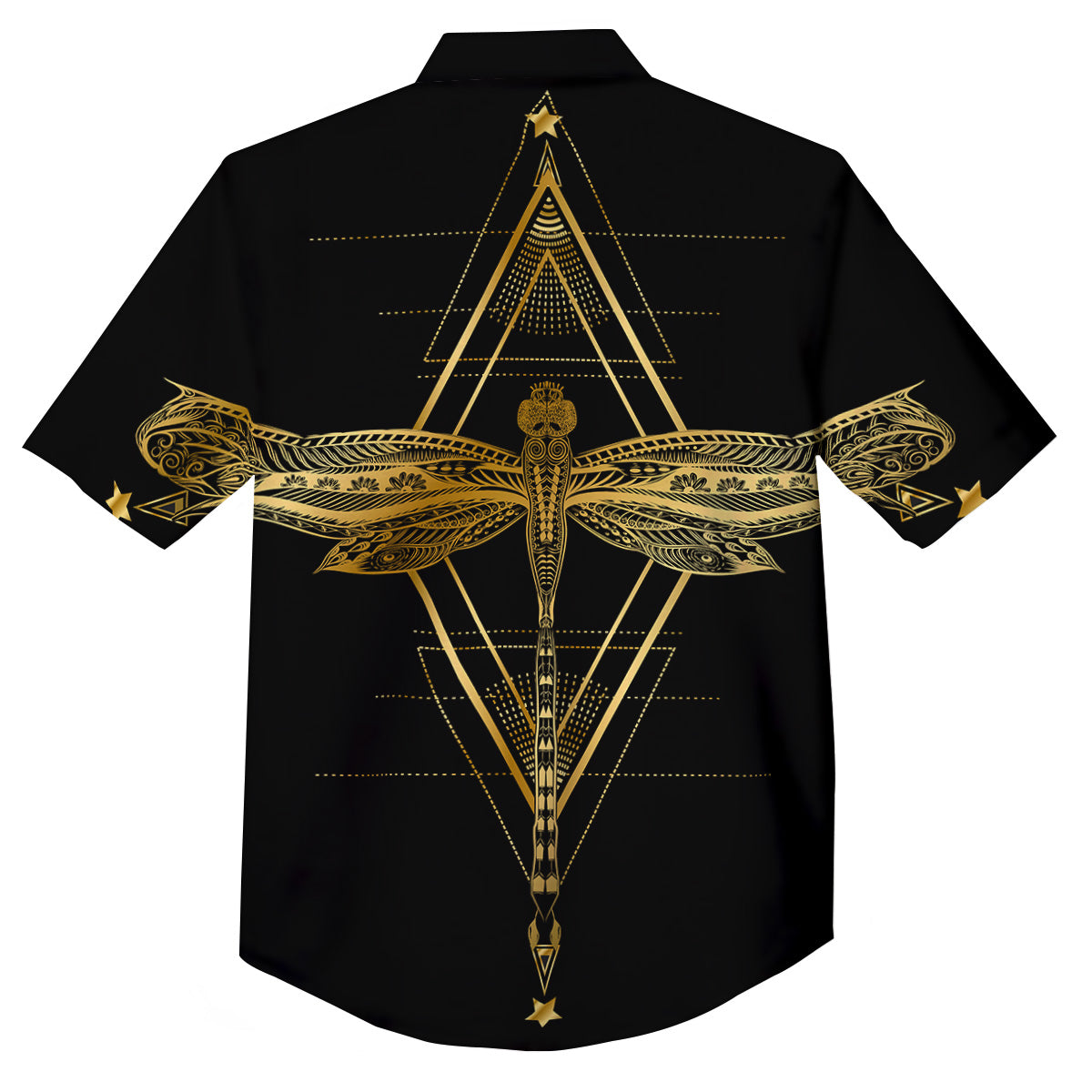 Dragonfly Boho Spiritual Print Button Up Shirt-grizzshop