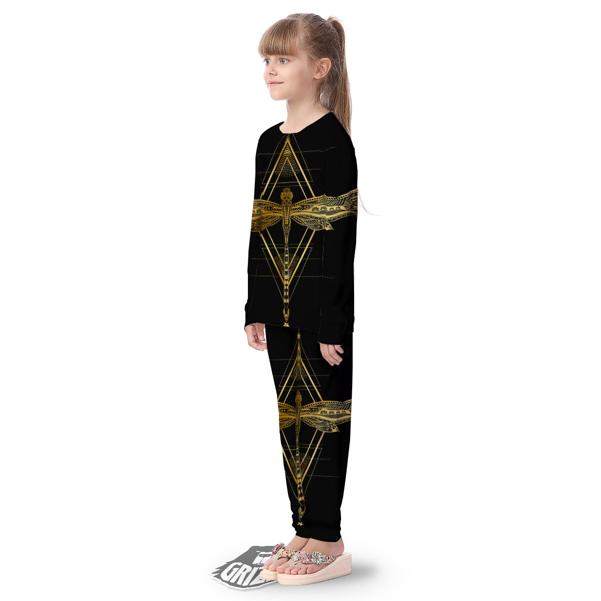 Dragonfly Boho Spiritual Print Kid's Pajamas-grizzshop