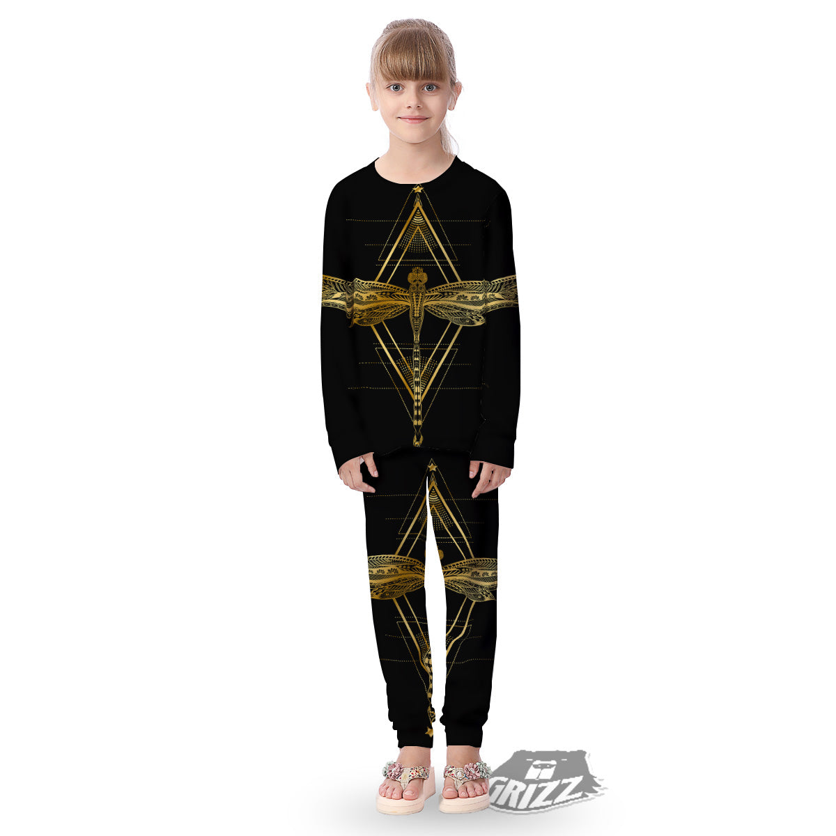 Dragonfly Boho Spiritual Print Kid's Pajamas-grizzshop
