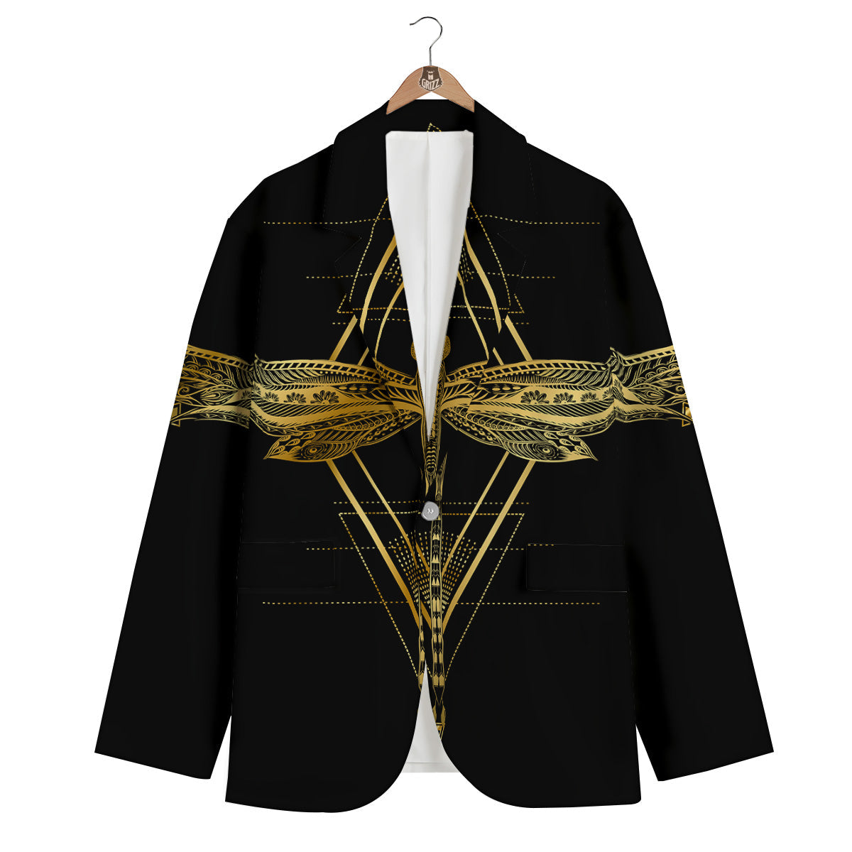 Dragonfly Boho Spiritual Print Men's Blazer-grizzshop