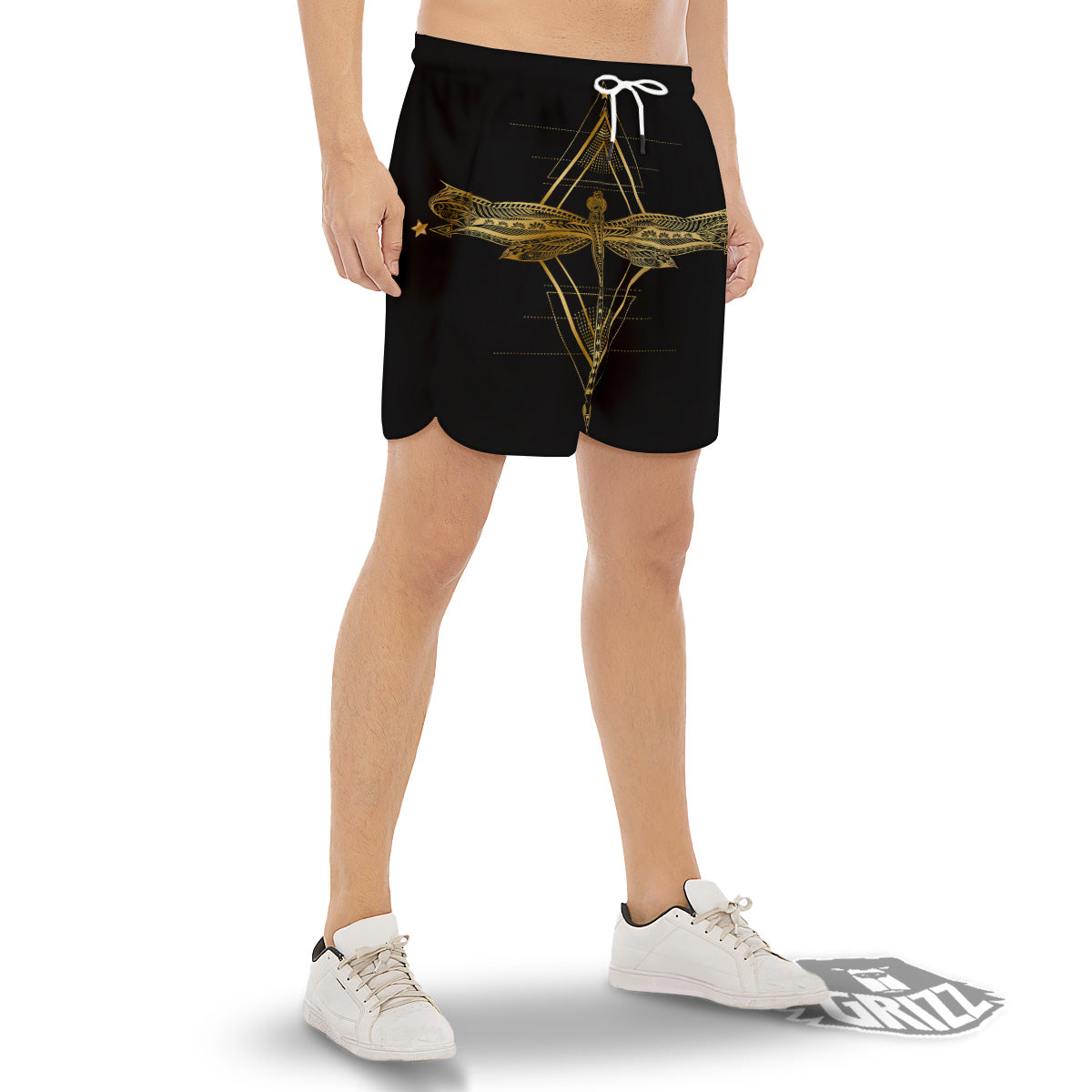 Dragonfly Boho Spiritual Print Men's Gym Shorts-grizzshop