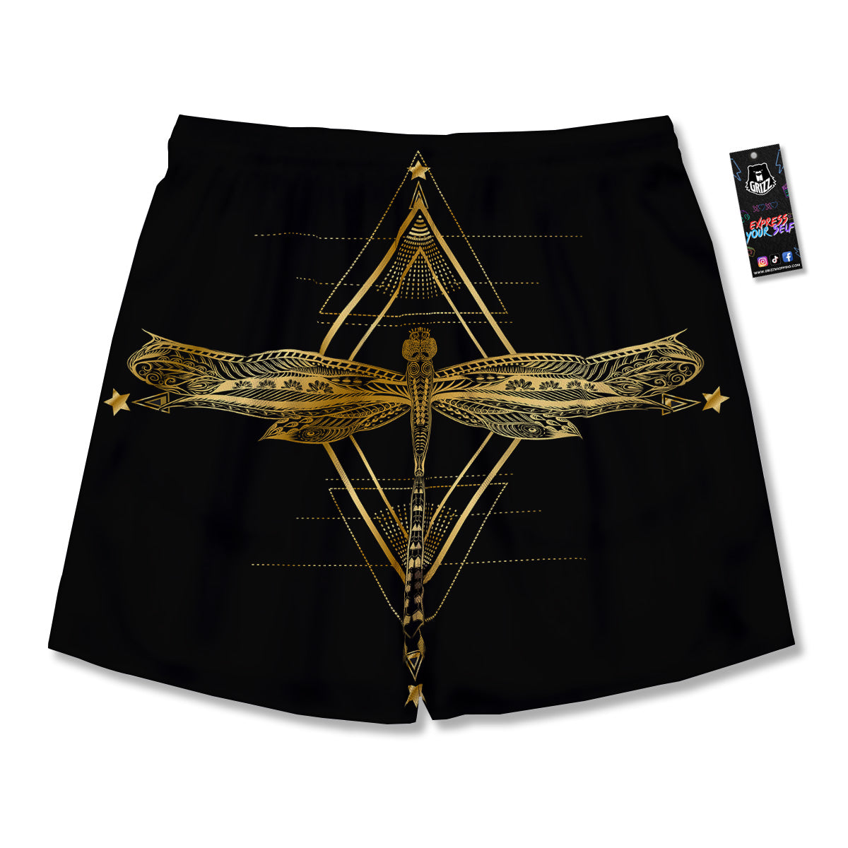Dragonfly Boho Spiritual Print Men's Running Shorts-grizzshop