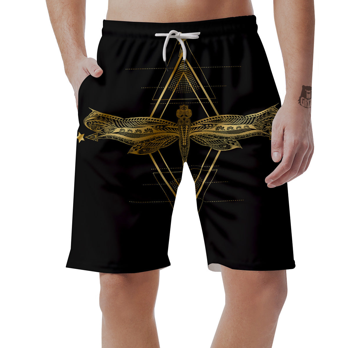 Dragonfly Boho Spiritual Print Men's Shorts-grizzshop